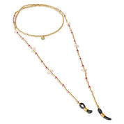 Enlighten Rosenquarz goldfarbige Brillenkette