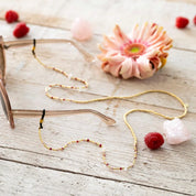 Enlighten Rosenquarz goldfarbige Brillenkette