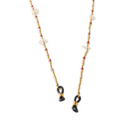 Enlighten Rosenquarz goldfarbige Brillenkette