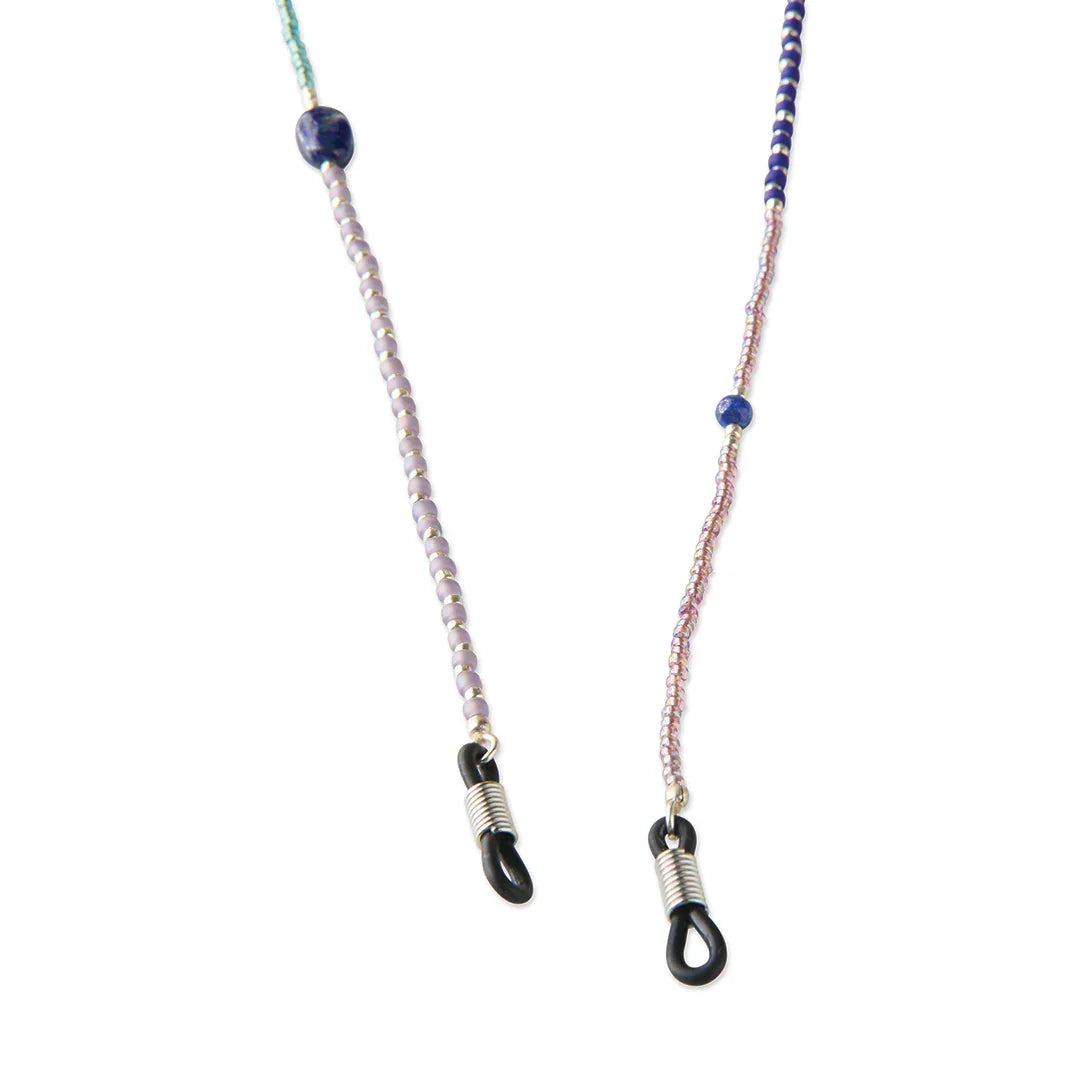 Unified Lapis Lazuli Zilverkleurige Brillenkoord