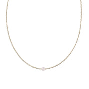 Flora Rozenkwarts Zilverkleurige Ketting