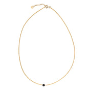 Flora Schwarzer Onyx goldfarbige Halskette