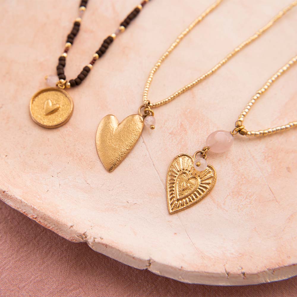 Paradise Rozenkwarts Goudkleurige Ketting