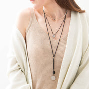 Timeless Zwarte Onyx Zilverkleurige Ketting