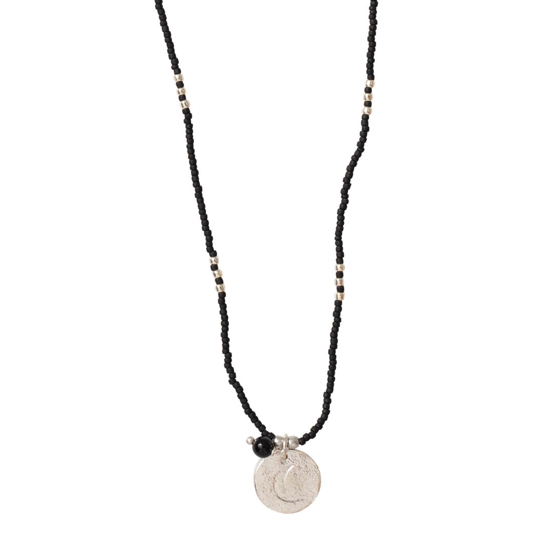 Timeless Zwarte Onyx Zilverkleurige Ketting