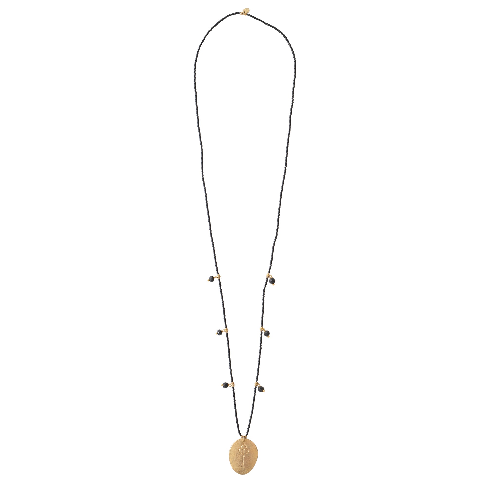 Feminine Zwarte Onyx Goud Ketting