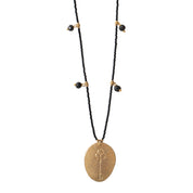 Feminine Zwarte Onyx Goud Ketting