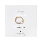 Beauty Labradoriet Goudkleurige Ring - S/M
