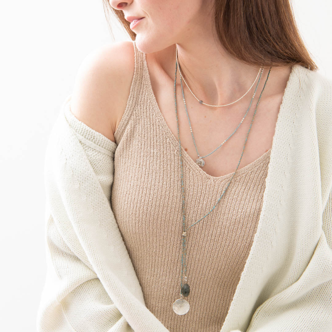 Timeless Labradoriet Zilverkleurige Ketting