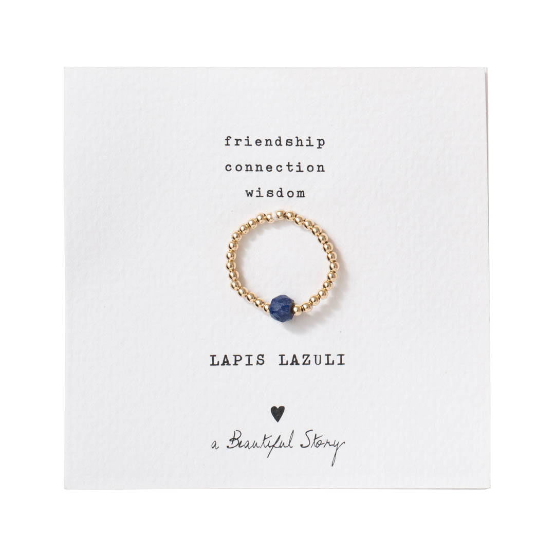 Sparkle Lapislazuli goldfarbiger Ring S/M
