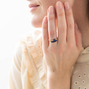 Beauty Lapis Lazuli Gold Colored Ring - S/M