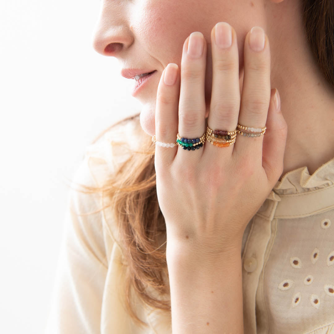 Beauty Lapis Lazuli Gold Colored Ring - S/M