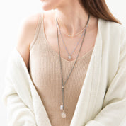 Timeless Blauwe Agaat Zilverkleurige Ketting