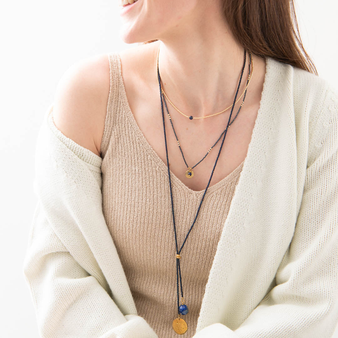 Timeless Lapis Lazuli Goudkleurige Ketting