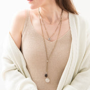 Timeless Rookkwarts Zilverkleurige Ketting