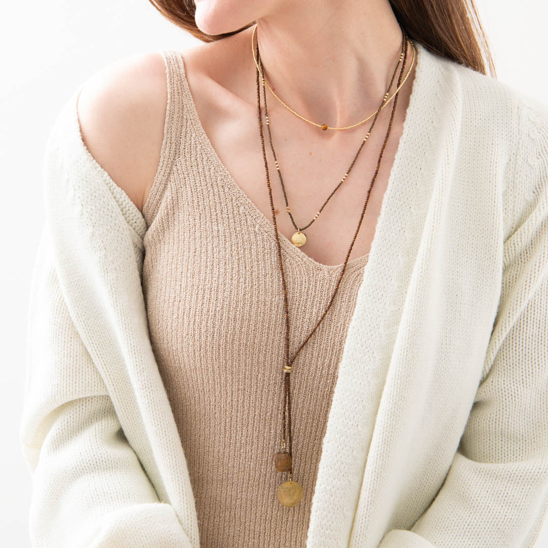 Timeless Tijgeroog Goudkleurige Ketting