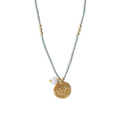Timeless Blauwe Agaat Goudkleurige Ketting