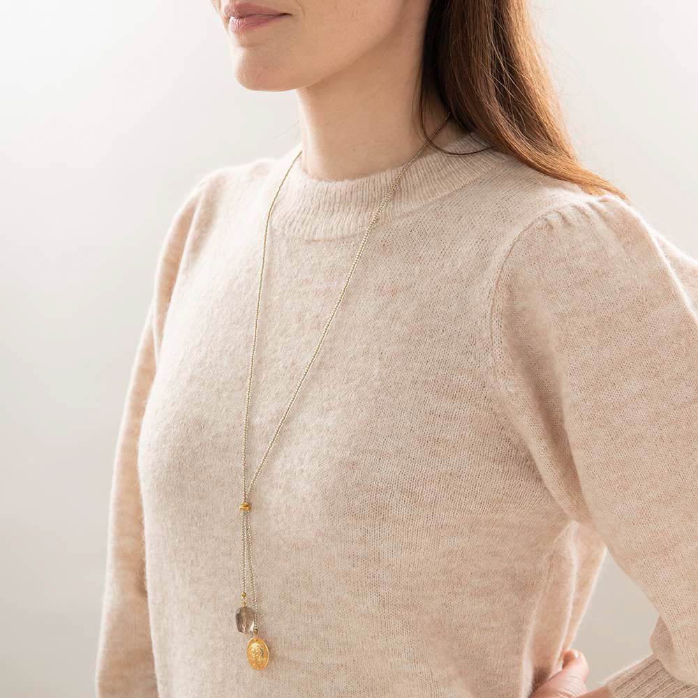 Fairy Rookkwarts Goudkleurige Ketting