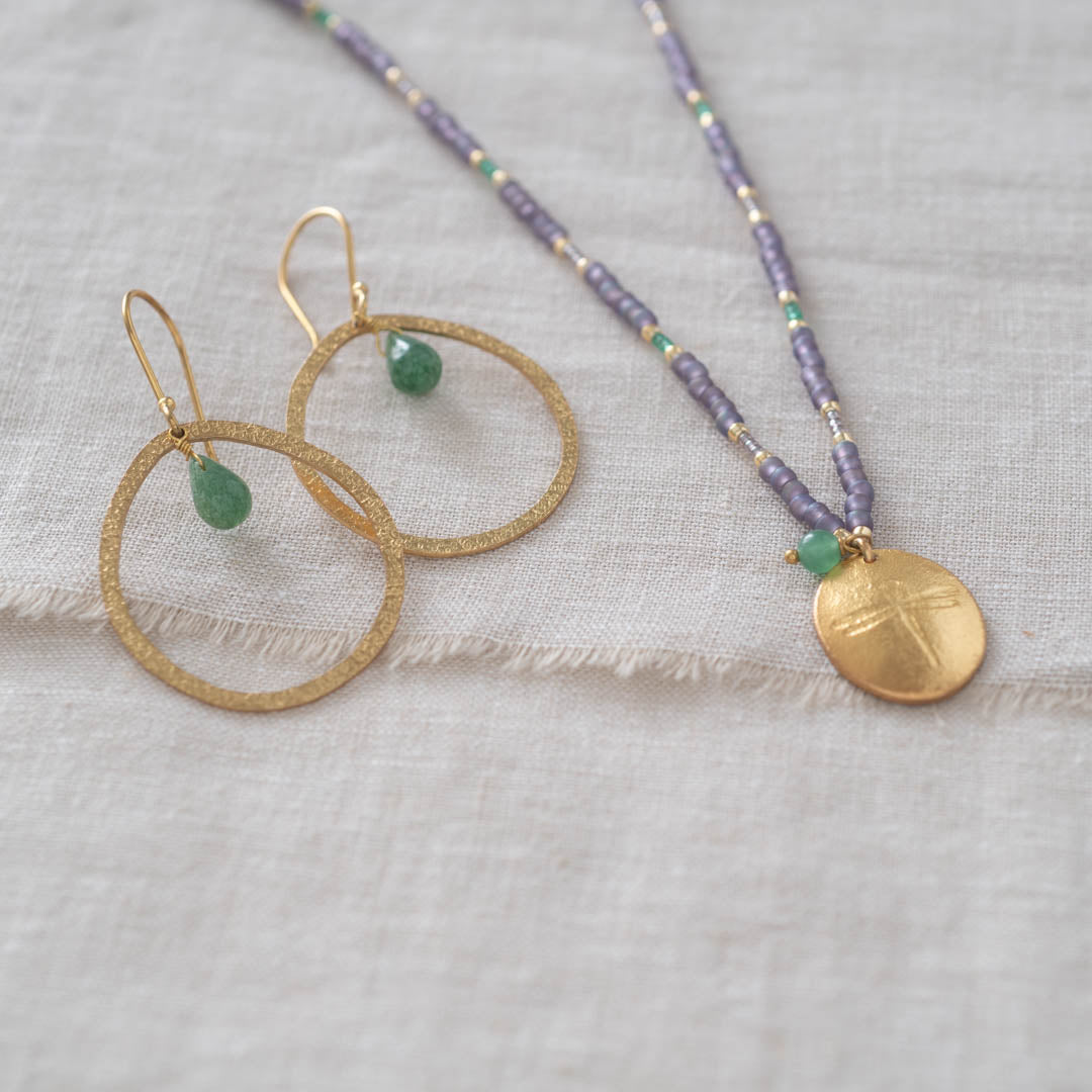 Prayer Aventurin goldfarbige Halskette