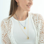 Prayer Lapislazuli goldfarbige Halskette