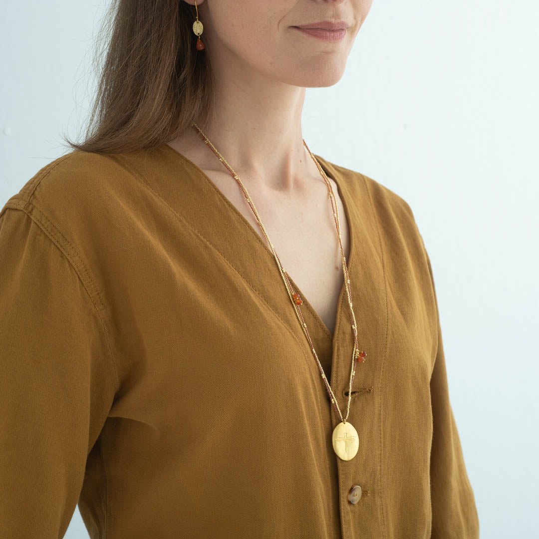 Courage Karneol goldfarbige Halskette