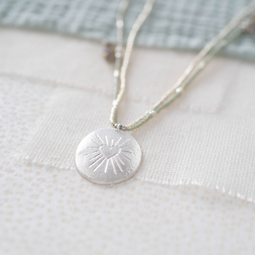 Courage Labradoriet Zilverkleurige Ketting