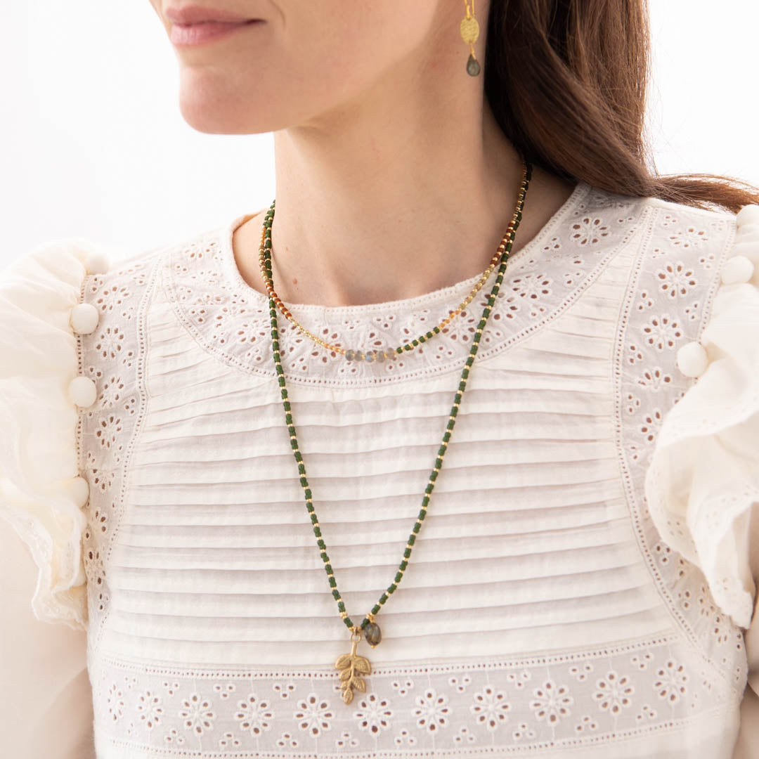 Fantasy Labradoriet Goud Ketting