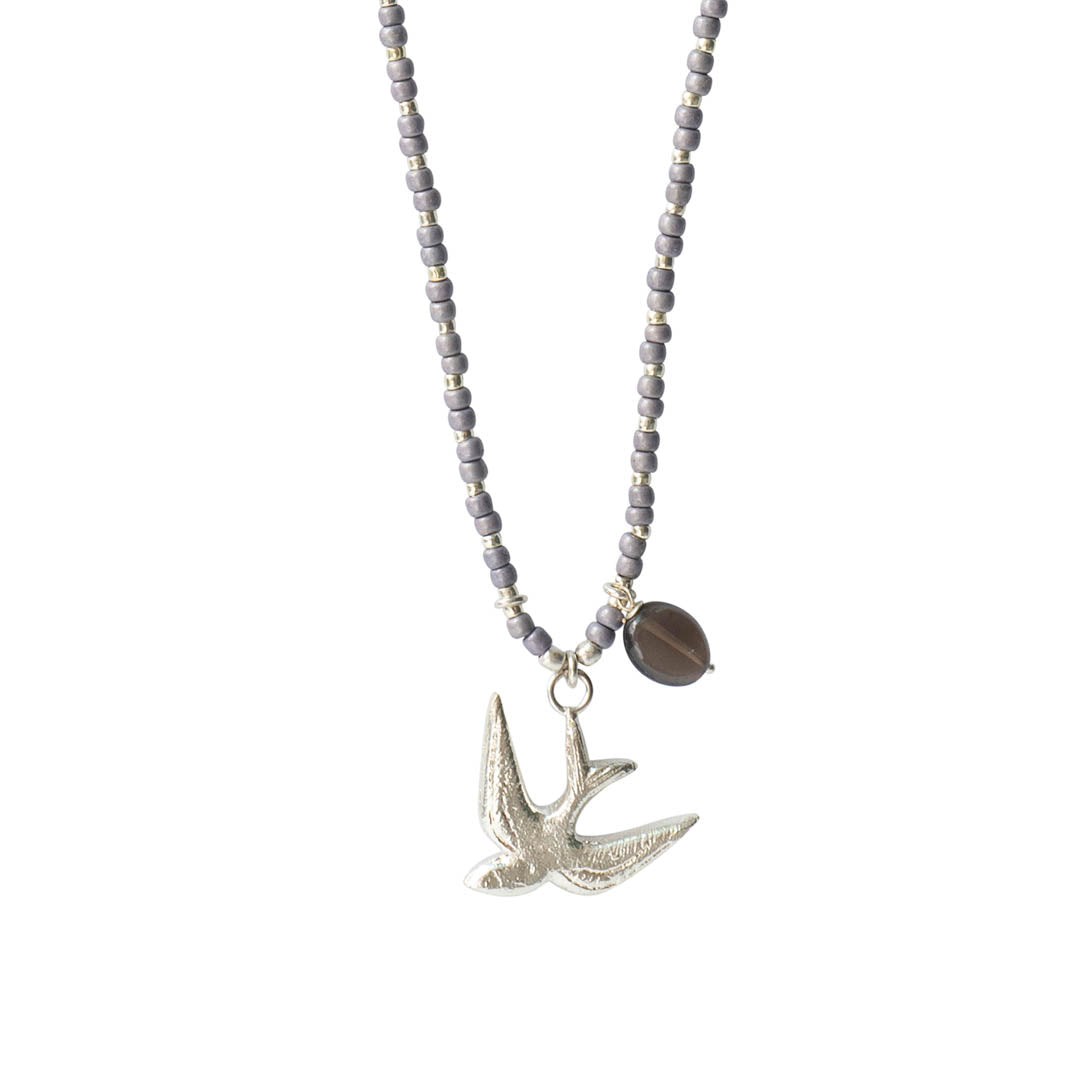 Fantasy Rauchquarz Silber Halskette