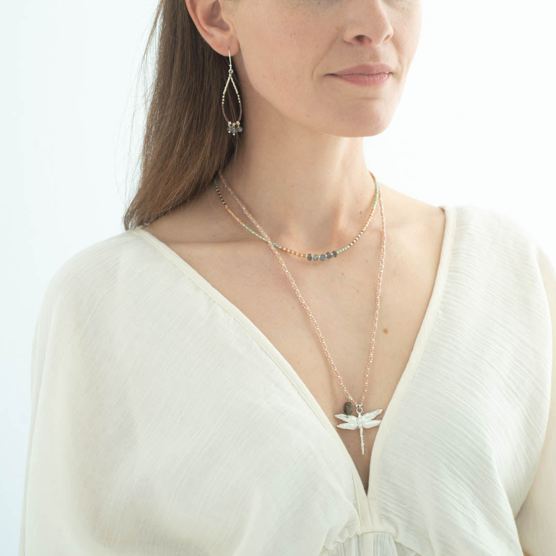 Fantasy Labradoriet Zilverkleurige Ketting