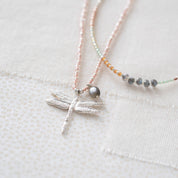 Fantasy Labradoriet Zilverkleurige Ketting