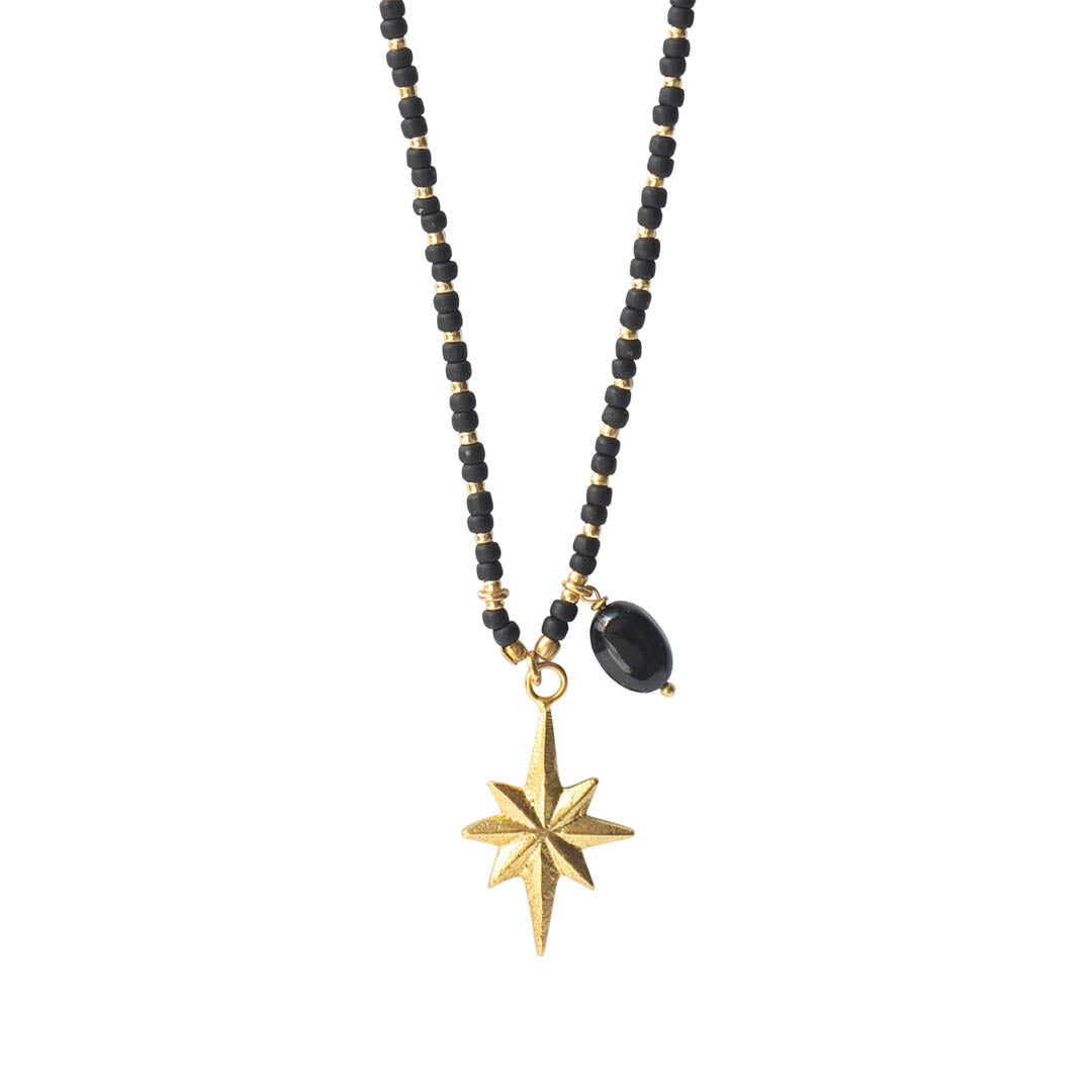 Fantasy Zwarte Onyx Goud Ketting