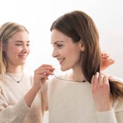 Edelsteinkarte Halskette You & Me Schwarzer Onyx Gold