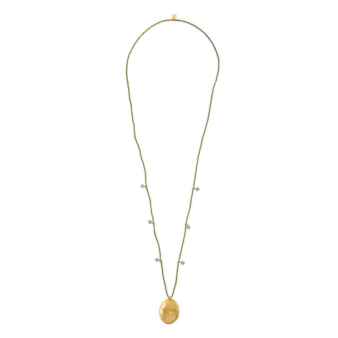 Feminine Labradorit Gold Halskette