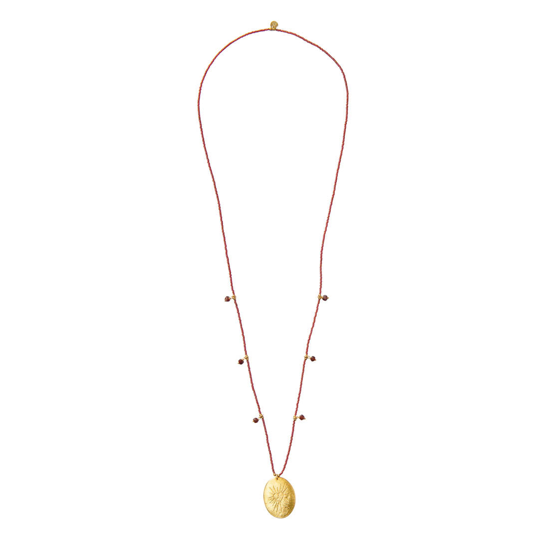 Feminine Granat Gold Halskette