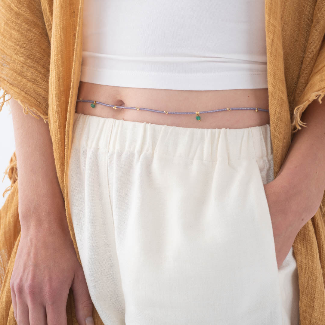 Festival Aventurijn Goudkleurige Body chain