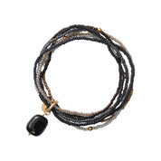 Nirmala Schwarzer Onyx vergoldetes Armband