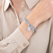 Nirmala Blauer Achat versilbertes Armband