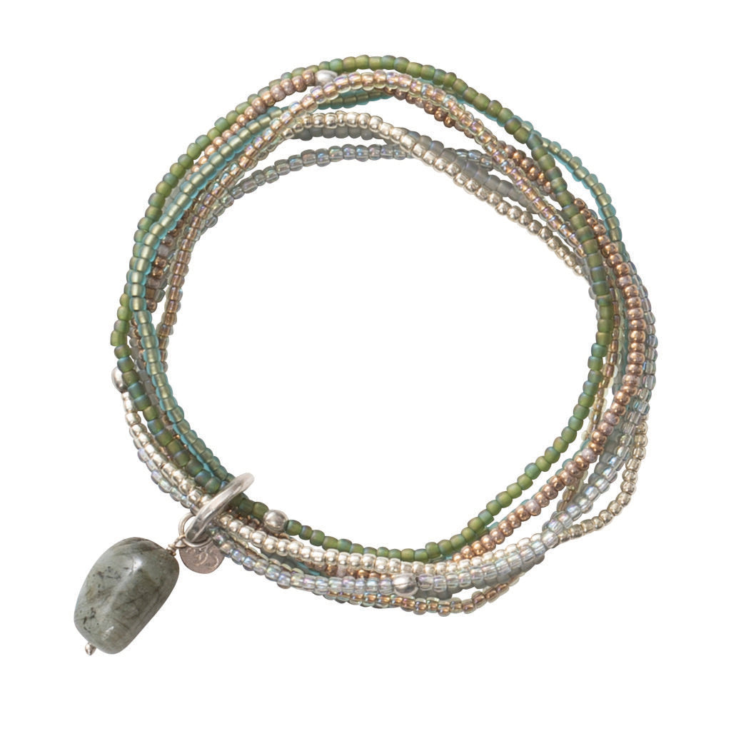 Nirmala Labradorit versilbertes Armband