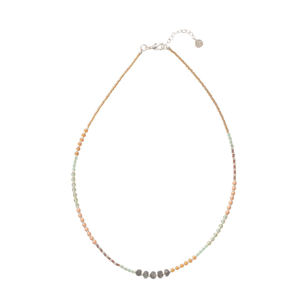 Golden Labradoriet Zilverkleurige Ketting