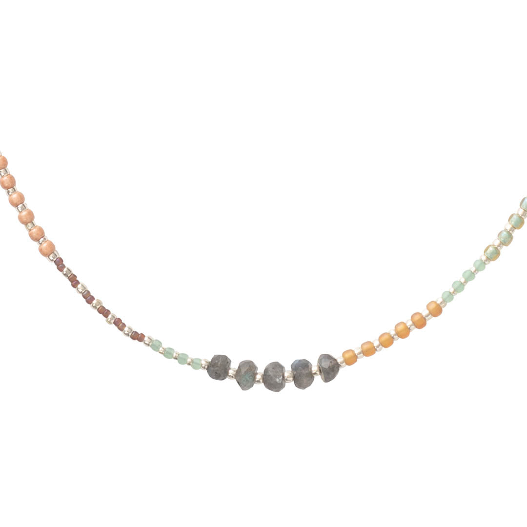 Golden Labradoriet Zilverkleurige Ketting