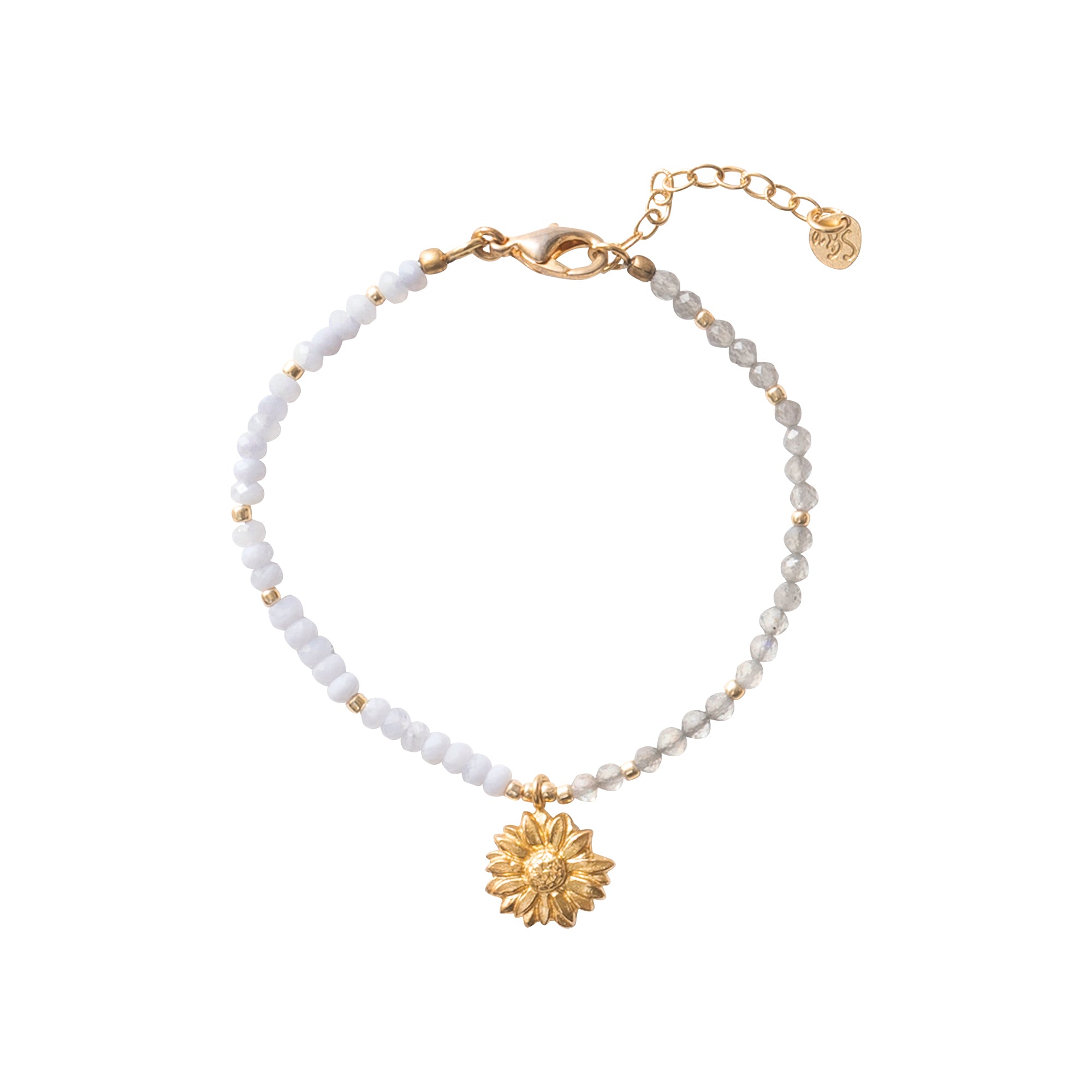 Impression Labradoriet Blauwe Agaat Goudkleurige Armband