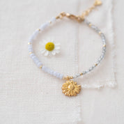 Impression Labradoriet Blauwe Agaat Goudkleurige Armband