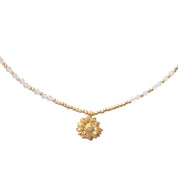 Ambition Rosenquarz Mondstein goldfarbige Halskette