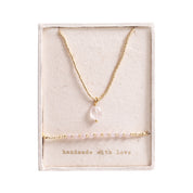 Geschenkset Love Rosenquarz Vergoldet