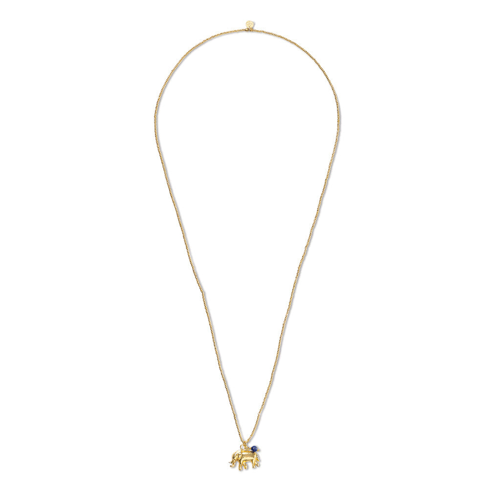 Paradise Lapis Lazuli Necklace Gold Colored