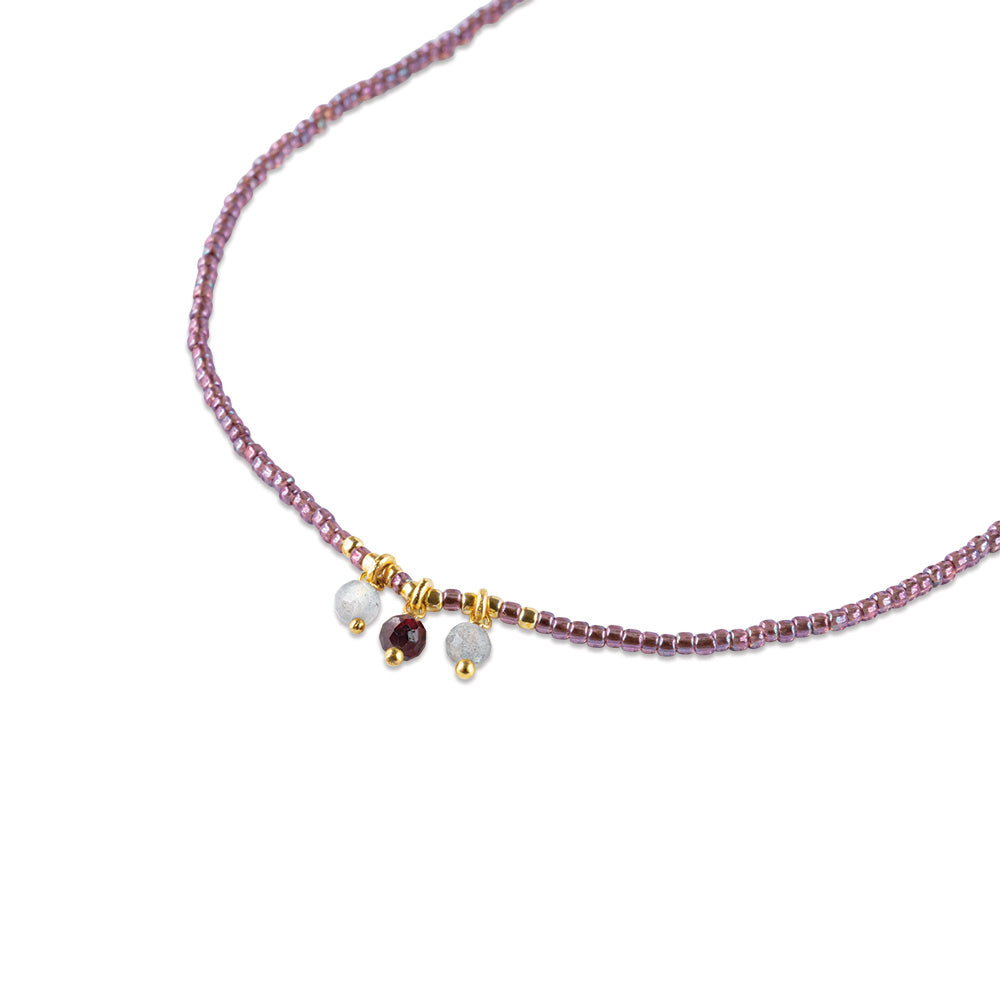 Empathy Labradoriet Granaat Ketting