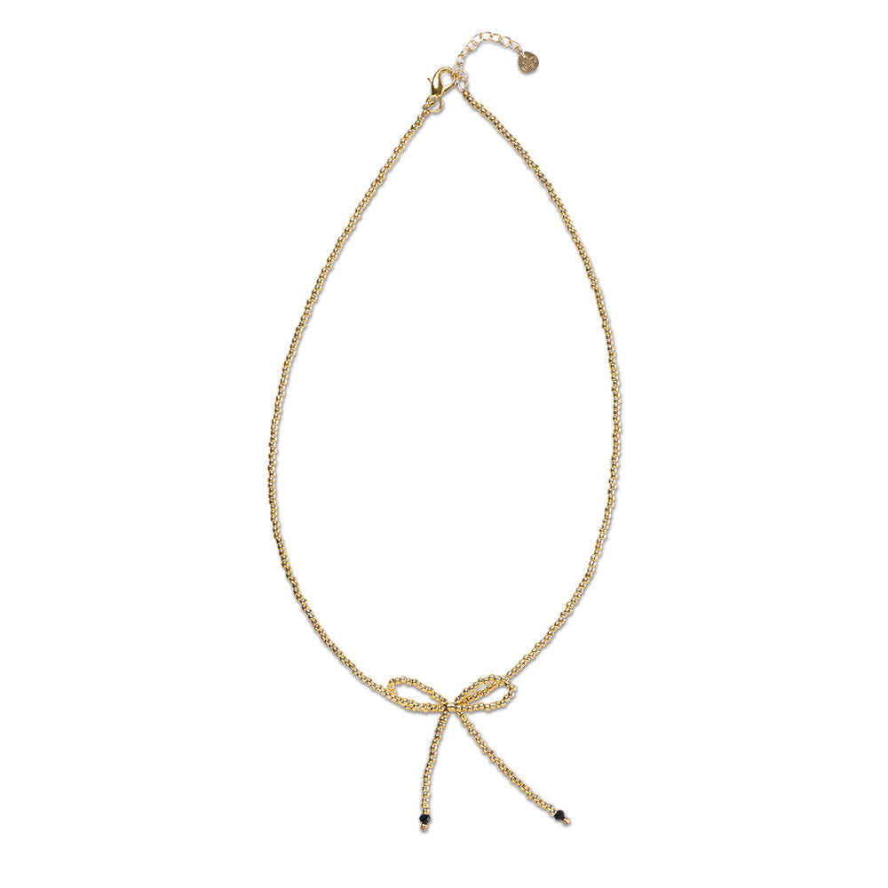 Wishful Schwarzer Onyx goldfarbige Halskette 