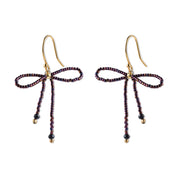 Bow Schwarzer Onyx Ohrringe Rotfarben