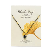 Wishing Schwarzer Onyx Halskette Goldfarben