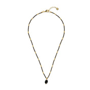 Wishing Schwarzer Onyx Halskette Goldfarben